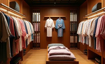 Image representing a selection of kimonos and textiles in a retail store
